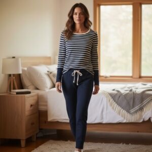 Nautica Navy Comfy Sleepwear with Drawstring Waist Pant Size M